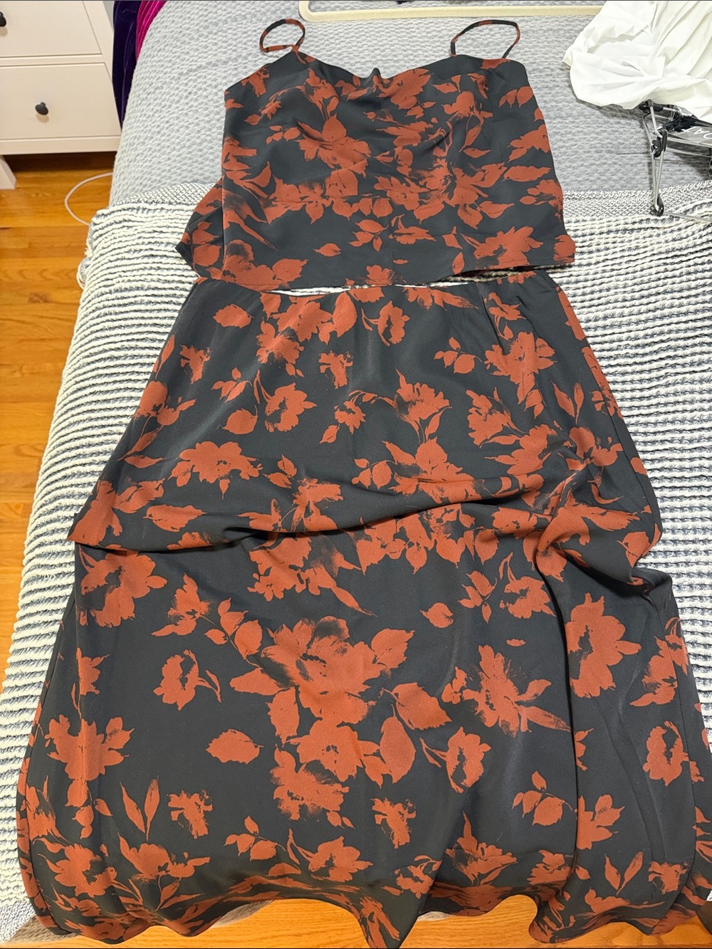 Abercrombie & Fitch Black set with Rust Floral Print